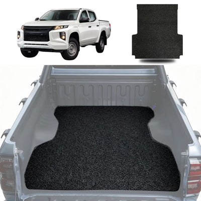 Honeycomb UTE Tub Mat Tray Liner for Mitsubishi Triton Double Cab 2015 - 2023 (MQ MR) (With Spray On Liner or No Liner) - Black & Grey