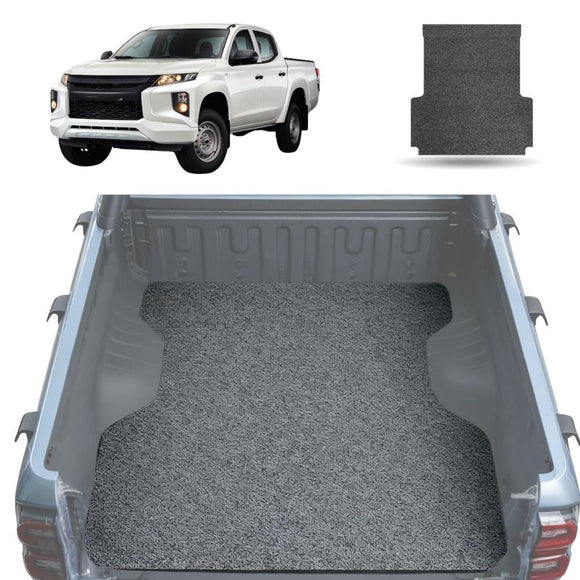 Honeycomb UTE Tub Mat Tray Liner for Mitsubishi Triton Double Cab 2015 - 2023 (MQ MR) (With Spray On Liner or No Liner) - Black & Grey