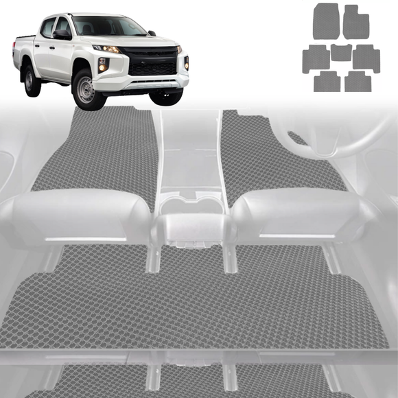 6D Diamond Car Floor Mats for Mitsubishi Triton Double Cab 2015 - 2023 (MQ MR) - Custom-Fit Carpet Liner
