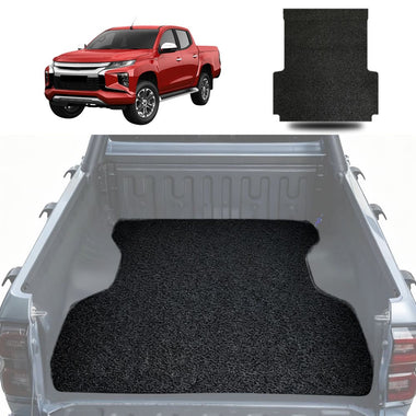 Honeycomb UTE Tub Mat Tray Liner for Mitsubishi Triton Double Cab 2024 - Current (LC/MV) - Black & Grey