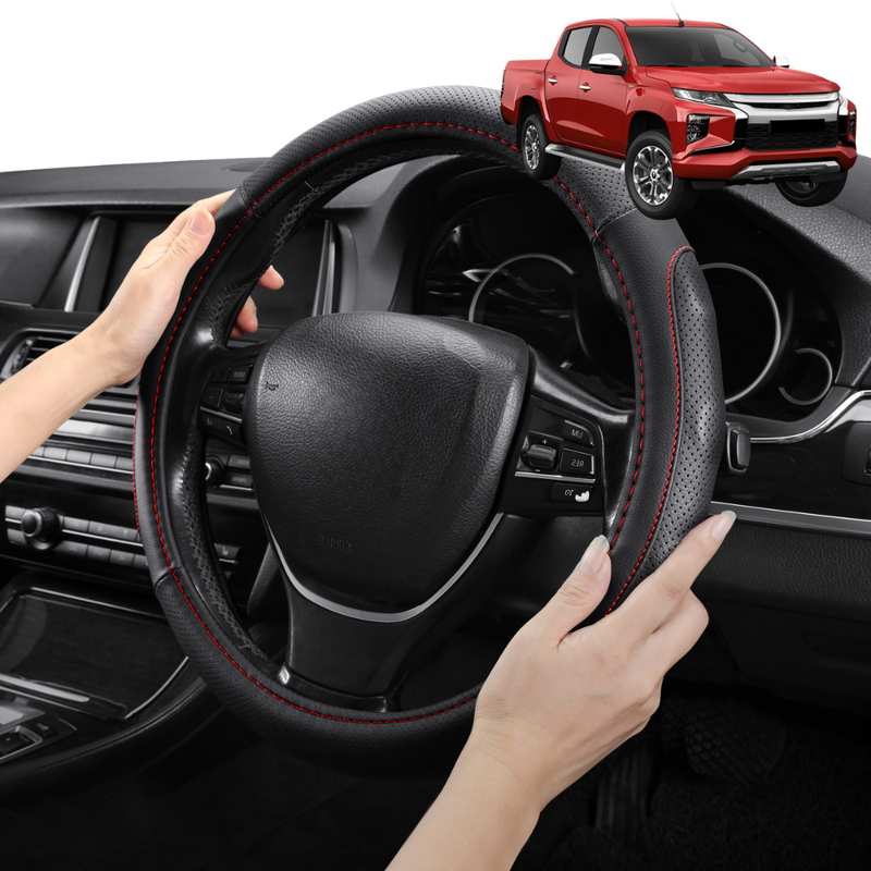 Steering Wheel Cover Pro Extra Layer for Mitsubishi Triton Double Cab 2024 - Current (LC/MV) - Breathable & Anti-Slip - Circle 38 cm