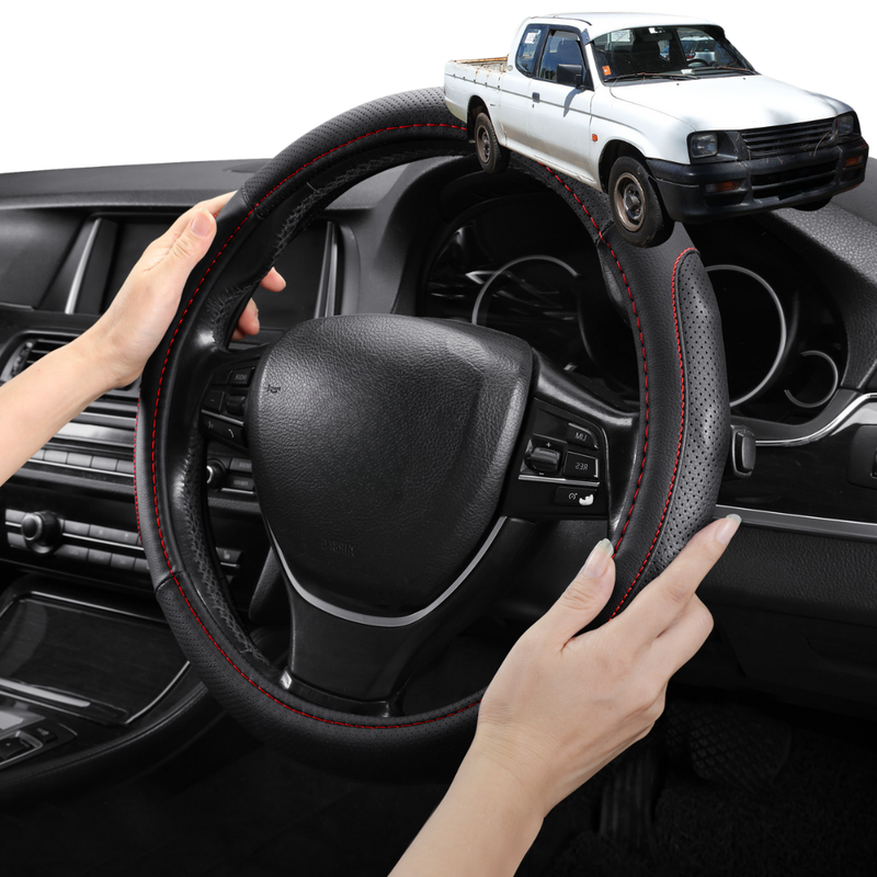 Steering Wheel Cover Pro Extra Layer for Mitsubishi Triton Single Cab 1996-2006 (MK) - Breathable & Anti-Slip - Circle 38 cm