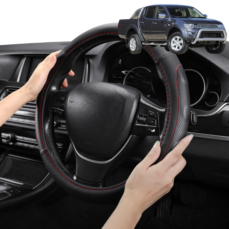 Steering Wheel Cover Pro Extra Layer for Mitsubishi Triton Single Cab 2006-2012 (ML MN) - Breathable & Anti-Slip - Circle 38 cm