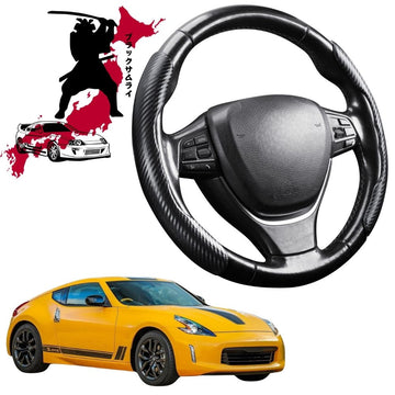 Black Samurai Segmented Steering Wheel Cover for Nissan 370Z Auto 2009 - 2021