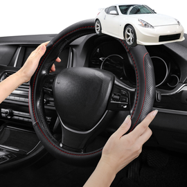 Steering Wheel Cover Pro Extra Layer for Nissan 370Z Manual 2009-2021 Z34 - Breathable & Anti-Slip - Circle 38 cm