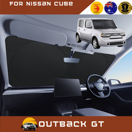 Front Windscreen Sun Shade for Nissan Cube 2009 - 2019 Z12 - XL 160 x 100 cm - Black