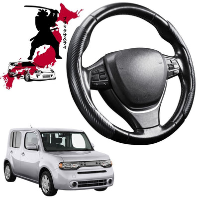 Black Samurai Segmented Steering Wheel Cover for Nissan Cube 2009 - 2019 Z12