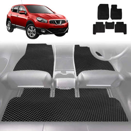 6D Diamond Car Floor Mats for Nissan Dualis 2007 - 2014 J10 - Custom-Fit Carpet Liner