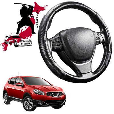 Black Samurai Segmented Steering Wheel Cover for Nissan Dualis 2007 - 2014 J10