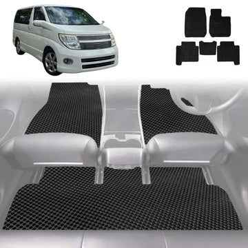 6D Diamond Car Floor Mats for Nissan Elgrand 2002 - 2010 E51 2nd Gen - Custom-Fit Carpet Liner