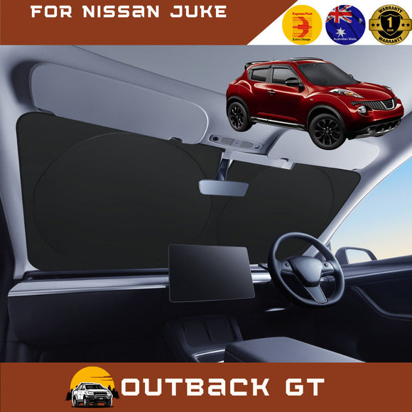 Front Windscreen Sun Shade for Nissan JUKE 2013 - 2019 F15 - Standard 150 x 85 cm - Black