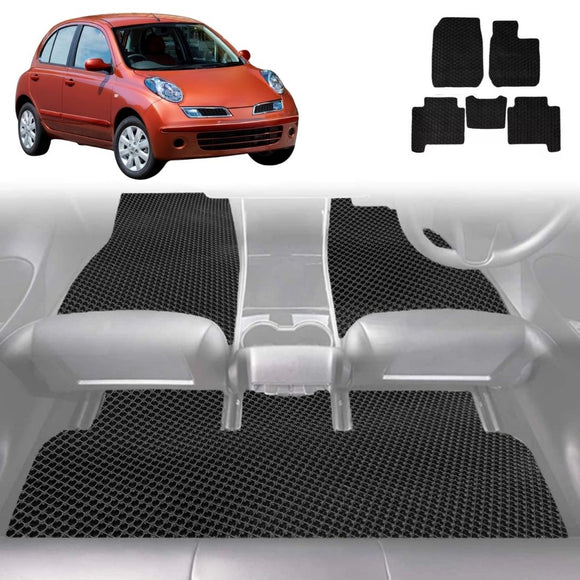 6D Diamond Car Floor Mats for Nissan Micra 2007 - 2010 (K12) - Custom-Fit Carpet Liner