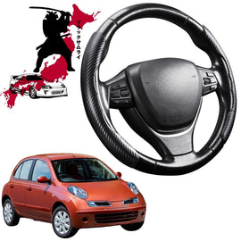 Black Samurai Segmented Steering Wheel Cover for Nissan Micra 2007 - 2010 (K12)