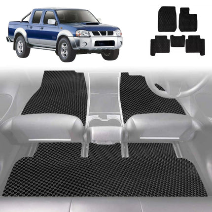 6D Diamond Car Floor Mats for Nissan Navara Dual Cab 1997 - 2018 (DX/D22 STR) - Custom-Fit Carpet Liner