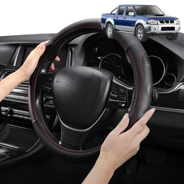 Steering Wheel Cover Pro Extra Layer for Nissan Navara Dual Cab 1997-2018 (DX/D22 STR) - Breathable & Anti-Slip - Circle 38 cm