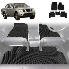 6D Diamond Car Floor Mats for Nissan Navara Dual Cab 2005 - 2014 (D40 ST/STX) - Custom-Fit Carpet Liner