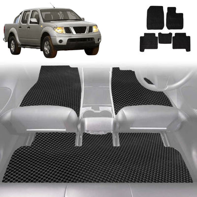6D Diamond Car Floor Mats for Nissan Navara Dual Cab 2005 - 2014 (D40 ST/STX) - Custom-Fit Carpet Liner