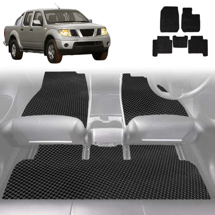 6D Diamond Car Floor Mats for Nissan Navara Dual Cab 2005 - 2014 (D40 ST/STX) - Custom-Fit Carpet Liner