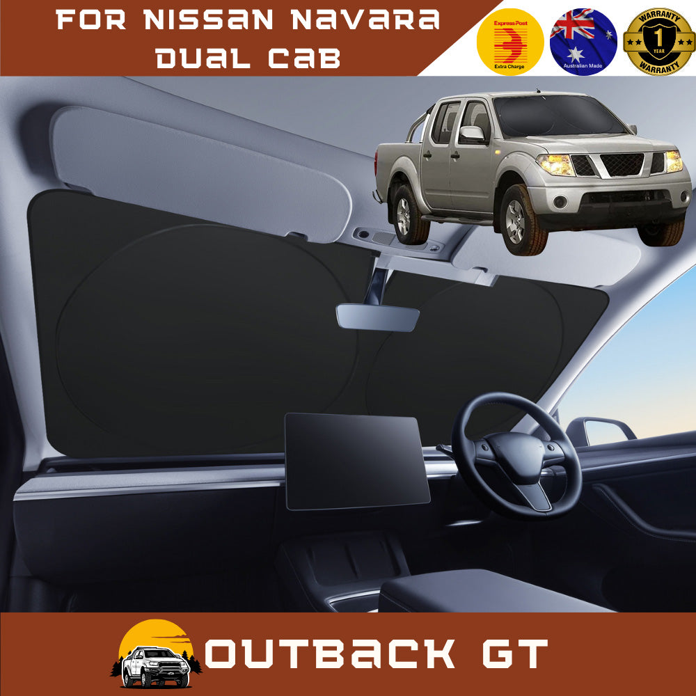 Front Windscreen Sun Shade for Nissan Navara Dual Cab 2005 - 2014 (D40 ...