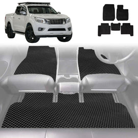 6D Diamond Car Floor Mats for Nissan Navara Dual Cab 2015 - Current (NP300/D23 STX with rear cupholder) - Custom-Fit Carpet Liner