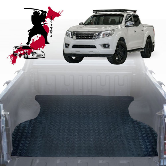 Black Samurai UTE Tub Mat Tray Liner for Nissan Navara Dual Cab 2015 - Current (NP300/D23 STX with rear cupholder)