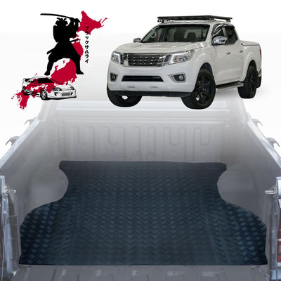 Black Samurai UTE Tub Mat Tray Liner for Nissan Navara Dual Cab 2015 - Current (NP300/D23 STX with rear cupholder)