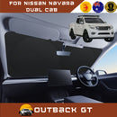 Front Windscreen Sun Shade for Nissan Navara Dual Cab 2015 - Current (NP300/D23 STX with rear cupholder) - Standard 150 x 85 cm - Black-1