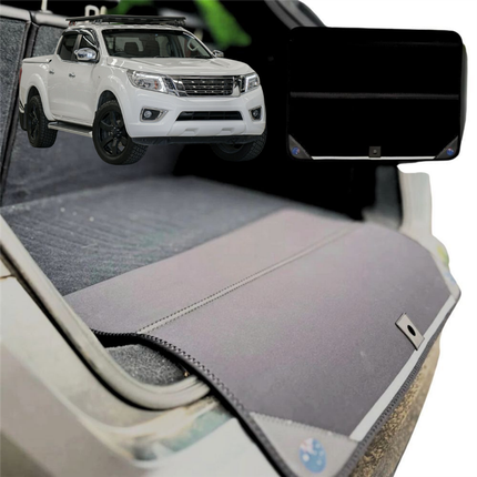 Rear Cargo Boot Bumper Protector for Nissan Navara Dual Cab 2015 - Current (NP300/D23 STX with rear cupholder) - Standard (72 x 55) - Black