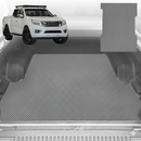 6D Diamond Ute Tub Mat for Nissan Navara Dual Cab 2015 - Current (NP300/D23 STX with rear cupholder) - Black & Grey-2