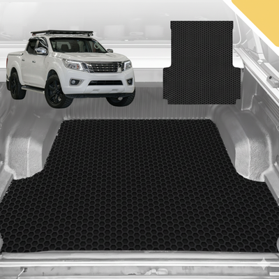 6D Pro Ute Tub Mat for Nissan Navara Dual Cab 2015 - Current (NP300/D23 STX with rear cupholder) - Black