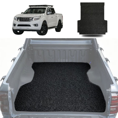 Honeycomb UTE Tub Mat Tray Liner for Nissan Navara Dual Cab 2015 - Current (NP300/D23 STX without rear cupholder) - Black & Grey