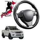 Black Samurai Segmented Steering Wheel Cover for Nissan Navara Dual Cab 2015 - Current (NP300/D23 STX without rear cupholder)-1