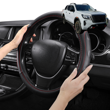 Steering Wheel Cover Pro Extra Layer for Nissan Navara Dual Cab 2022 - Current Pro-4X - Breathable & Anti-Slip - Circle 38 cm
