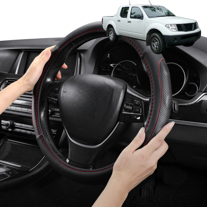 Steering Wheel Cover Pro Extra Layer for Nissan Navara King Cab 2005-2014 (D40) - Breathable & Anti-Slip - Circle 38 cm