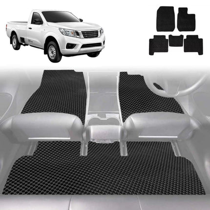 6D Diamond Car Floor Mats for Nissan Navara King Cab 2015 - Current (NP300/D23) - Custom-Fit Carpet Liner