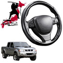 Black Samurai Segmented Steering Wheel Cover for Nissan Navara Single Cab 1997 - 2018 (D22)-1