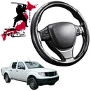 Black Samurai Segmented Steering Wheel Cover for Nissan Navara Single Cab 2005 - 2014 (D40 ST/STX)-1