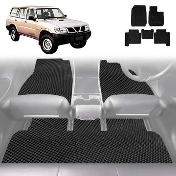 6D Diamond Car Floor Mats for Nissan Patrol Y61 1997 - 2016 Single Cab/Chassis Front Only(Y61) - Custom-Fit Carpet Liner