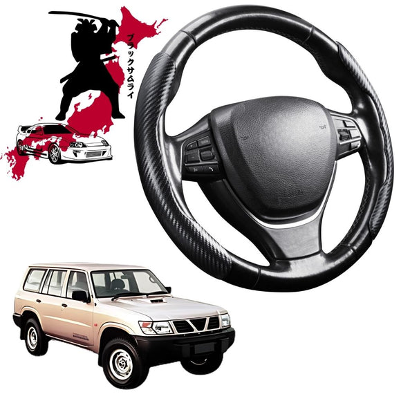 Black Samurai Segmented Steering Wheel Cover for Nissan Patrol Y61 1997 - 2016 Single Cab/Chassis Front Only(Y61)