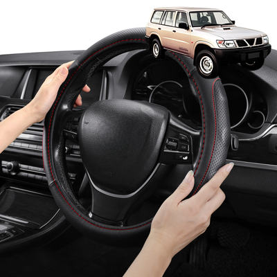 Steering Wheel Cover Pro Extra Layer for Nissan Patrol Y61 1997-2016 Single Cab/Chassis Front Only(Y61) - Breathable & Anti-Slip - Circle 38 cm