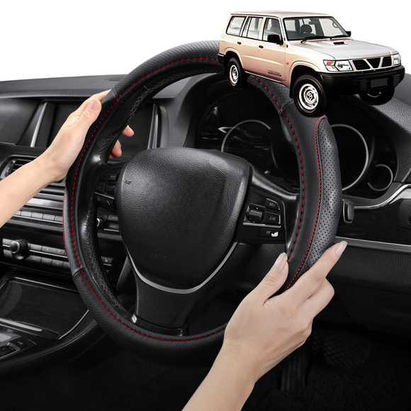 Steering Wheel Cover Pro Extra Layer for Nissan Patrol Y61 1997-2016 SUV (Y61/GU) - Breathable & Anti-Slip - Circle 38 cm