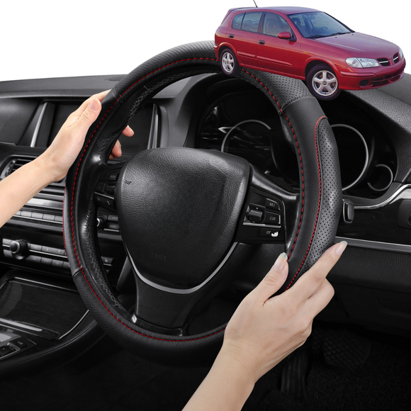 Steering Wheel Cover Pro Extra Layer for Nissan Pulsar 2000-2005 (N16) - Breathable & Anti-Slip - Circle 38 cm