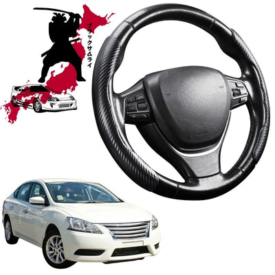 Black Samurai Segmented Steering Wheel Cover for Nissan Pulsar 2013 - 2017 C12, B17