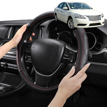 Steering Wheel Cover Pro Extra Layer for Nissan Pulsar 2013-2017 C12, B17 - Breathable & Anti-Slip - Circle 38 cm