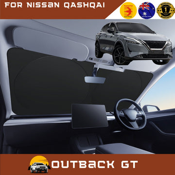 Front Windscreen Sun Shade for Nissan QASHQAI 2022 - Current (J12) - Standard 150 x 85 cm - Black