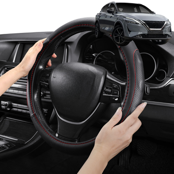 Steering Wheel Cover Pro Extra Layer for Nissan Qashqai 2022 - Current (J12) - Breathable & Anti-Slip - D-Shape 38 cm