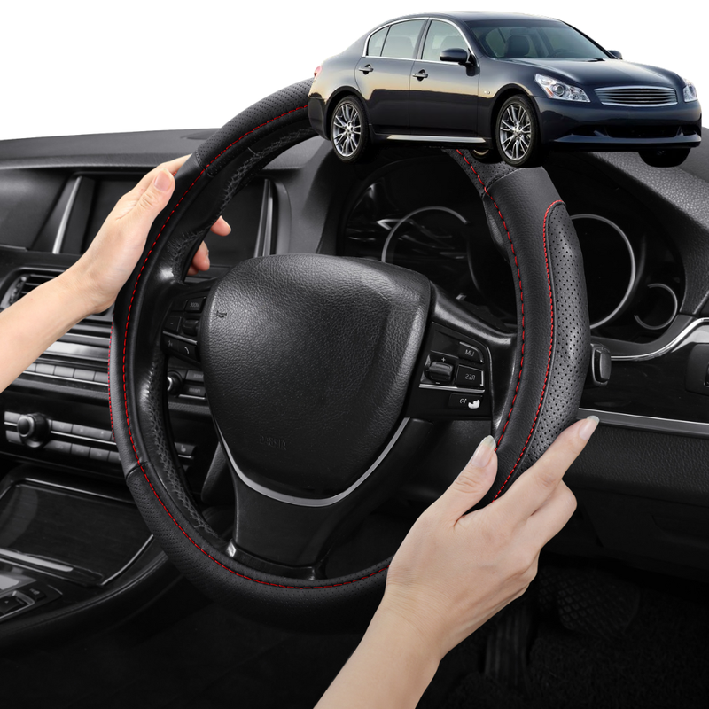 Steering Wheel Cover Pro Extra Layer for Nissan Skyline 2006-2014 (V36) - Breathable & Anti-Slip - Circle 38 cm