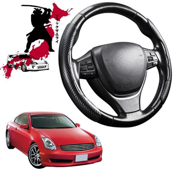 Black Samurai Segmented Steering Wheel Cover for Nissan Skyline Coupe 2001 - 2009 (V35)