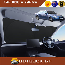 Front Windscreen Sun Shade for BMW 5 Series 2003 - 2010 (E60 E61) - Standard 150 x 85 cm - Black