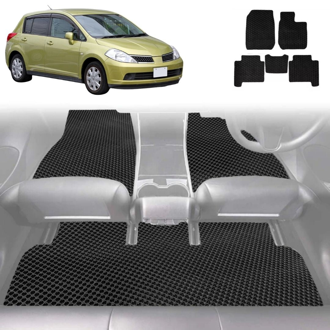 6D Diamond Car Floor Mats for Nissan Tiida 2006 - 2013 C11 - Custom-Fit Carpet Liner